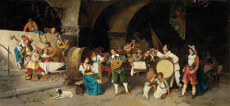 Luis Riccardo Falero Day in a tavern oil painting image
